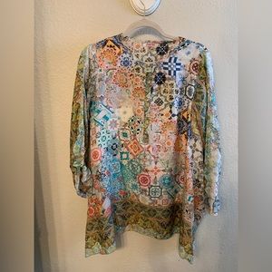 Johnny Was silk long sleeve tunic
